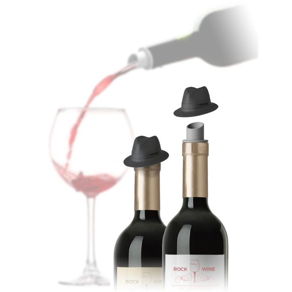 Wine Pourer and Stopper Top Hat 2 Pack - Picture 1 of 4